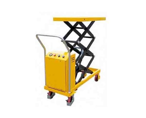 Harga yang bagus Trolley Transport JTEL-350B/JTEL-500B Hydraulic Electric Scissor Lift Table dengan protector bracket dan overload protection on line