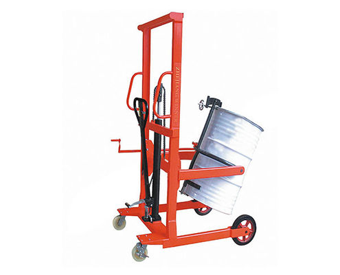 Un bon prix. Chariot de transport pour fûts en acier et plastique avec basculement à 360 degrés et possibilité de personnalisation, capacité de 350 kg, course de levage de 1500 mm et conception à haut rendement en ligne