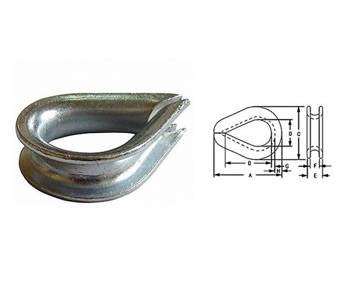 quality JTR-TE04 DIN 6899 Type B Galvanized Steel Wire Rope Thimble factory