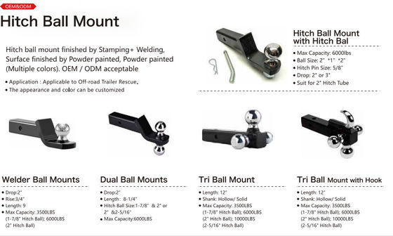 Goede prijs. ODM OEM Poeder geschilderde geschilderde hitches Ball Mount Trailer Hitch Ball Mount online