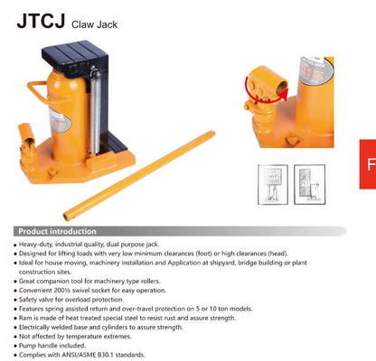 Un bon prix. Cric industriel JTCJ conçu pour le levage à faible et à grande hauteur en ligne